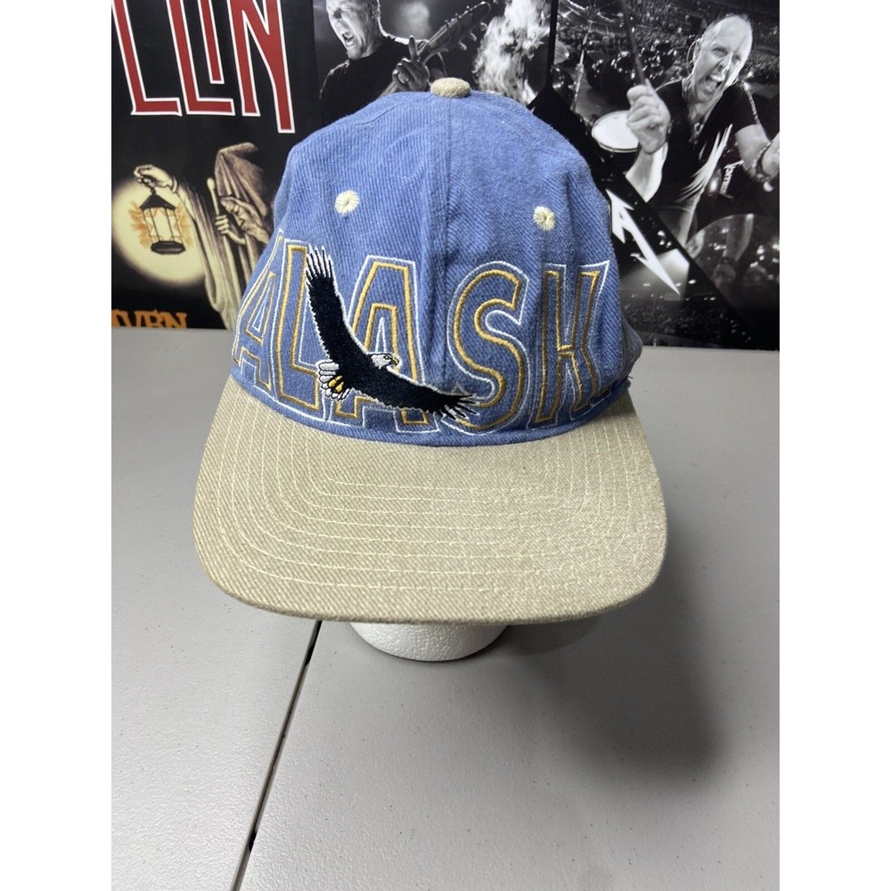 Vintage Alaska Eagle Cap Arctic Circle Enterprises Adjustable Strapback Hat‎ Cap